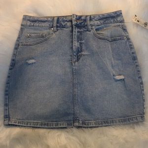 Garage denim high rise skirt